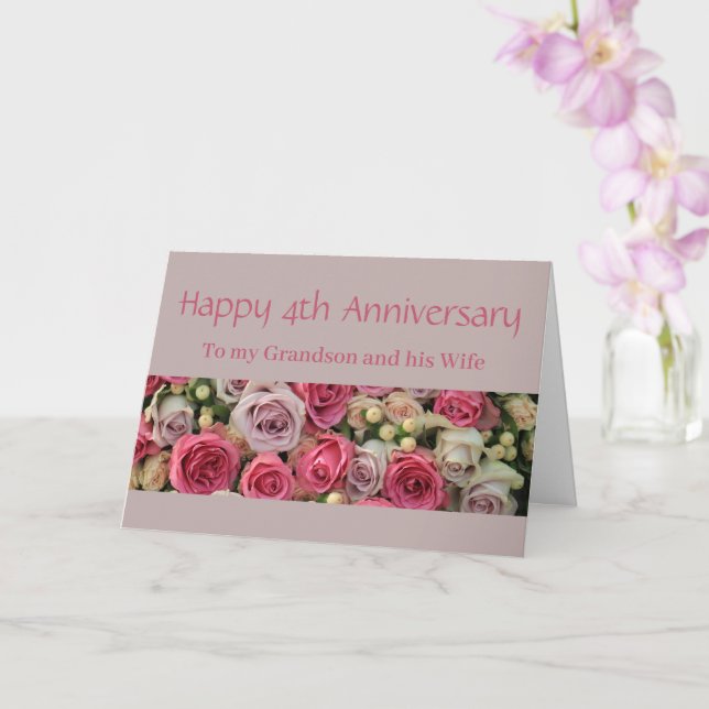 Wedding Anniversary roses fully customizable Card (Orchid)