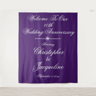 Wedding Anniversary Script Photo Booth Backdrop Tapestry