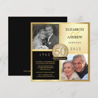 Wedding Anniversary Then & Now Photo Invitations