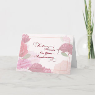 Wedding Anniversary to Friends Rose Card