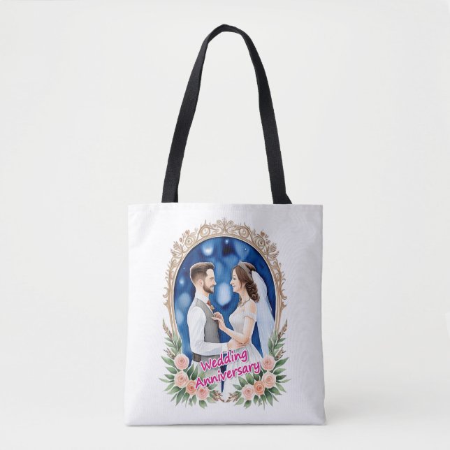 Wedding Anniversary Tote Bags (Front)