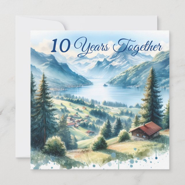 Wedding anniversary travel gift Swiss mountains Card (Front)