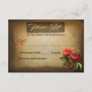 Wedding Anniversary vintage shabby RSVP cards