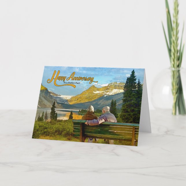 Wedding Anniversary Woodland Lake Card (Front)