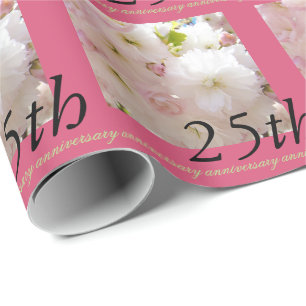 Wedding Anniversary wrapping paper Blossoms 25th