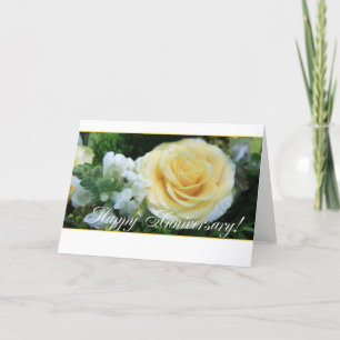 Wedding Anniversary - Yellow Rose Card