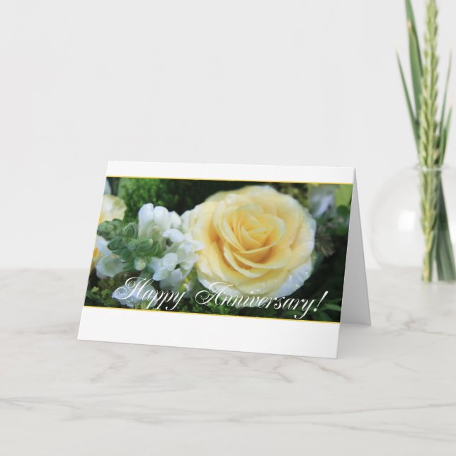 Wedding Anniversary - Yellow Rose Card (Front)