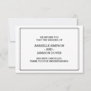 Wedding Announcement Cancellation Cards