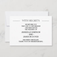 Wedding Announcement Cancellation Cards