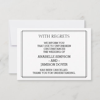 Wedding Announcement Cancellation Cards