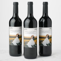 Wedding Announcement custom full photo Wine Label
