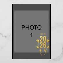 Wedding Announcement Gold Foil Photo Card