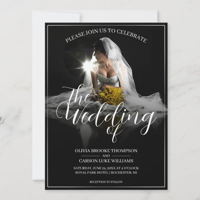 Wedding Announcement with Sitting Bride - Classic  (Front)