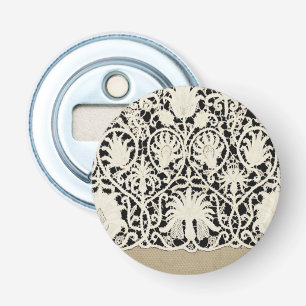 Wedding Antique Lace Linen White Classic Pretty Bottle Opener