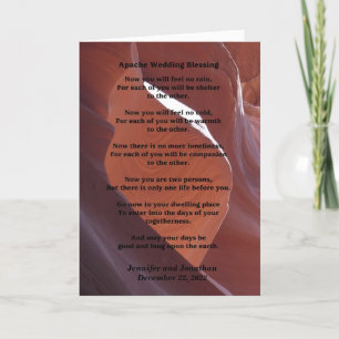 Wedding Apache Blessing Feel No Rain Inside v2 Card