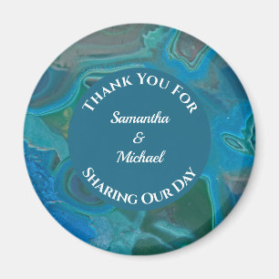 Wedding Appreciation Blue Gemstone Gem Thank You Magnet
