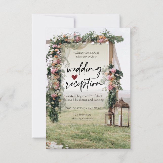 Wedding Arbor Lantern Reception  Invitation (Front)