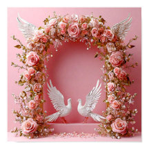 Wedding arch and doves