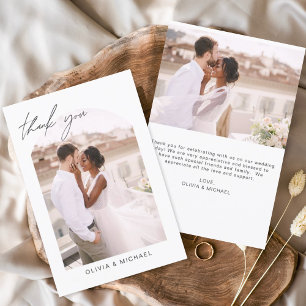 Wedding Arch Thank You Photo Minimalist Romantic Card