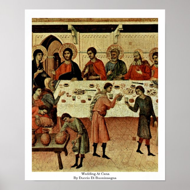 Wedding At Cana By Duccio Di Buoninsegna Poster (Front)