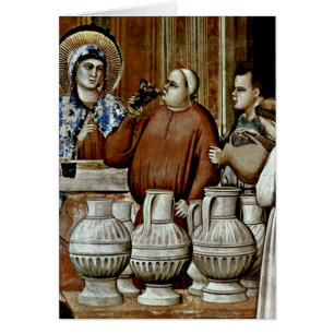 Wedding At Cana Detail By Giotto Di Bondone