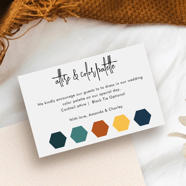 Wedding Attire Colour Palette QR Code Scan Enclosure Card (Creator Uploaded)