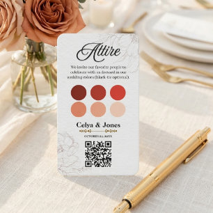 Wedding Attire Dress Code Colour Palette Enclosure Card