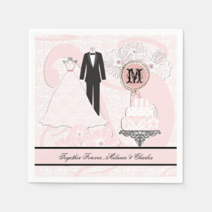 Wedding Attire Personalized Paper Napkins