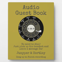 Wedding Audio Guest Book Black Rotary Dial Avocado