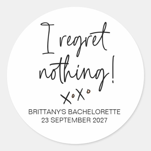 Wedding Bachelorette Hens Party Bridal Party Favor Classic Round Sticker (Front)