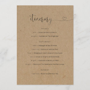 Wedding / Bachelorette Party / Birthday Itinerary Program