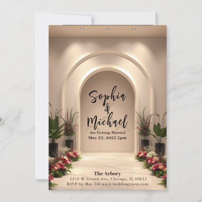 Wedding Backdrop Magazine Cover Invitation (Front)
