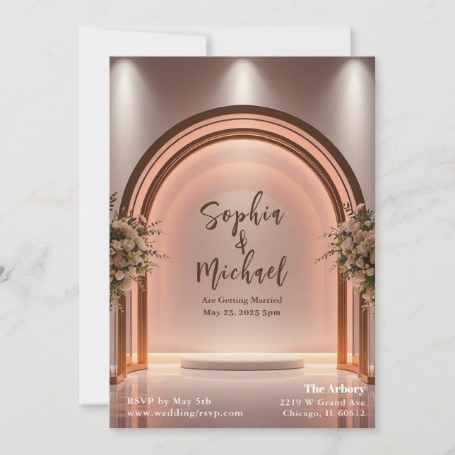 Wedding Backdrop Magazine Cover Invitation (Front)