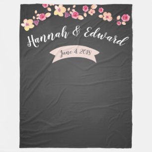 Wedding backdrop photo background chalkboard fleece blanket