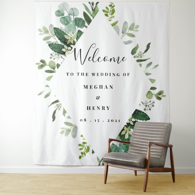 Wedding Backdrop, Photo Frame, Photo Booth Prop Tapestry (In Situ)