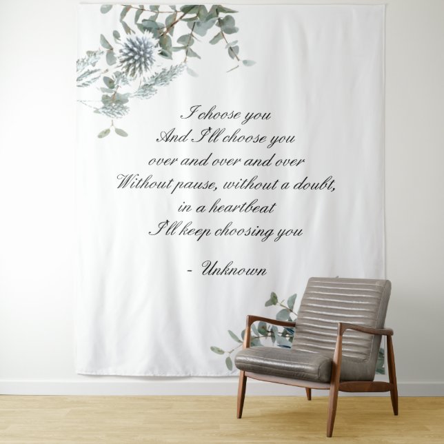 Wedding backdrop | Wedding Tapestry | Blue Floral (In Situ)