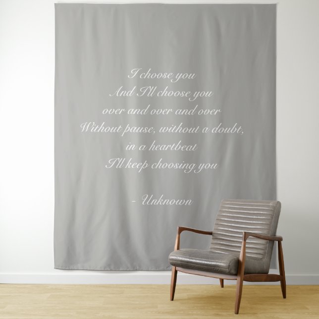 Wedding backdrop | Wedding Tapestry | Grey Minimal (In Situ)