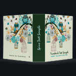 Wedding Background Cute Owl Pair On Tree-Brunch 2 Binder<br><div class="desc">Elegant cute cartoon style pastel brown and turquoise pair of owls bride and groom on a tree brunch.</div>