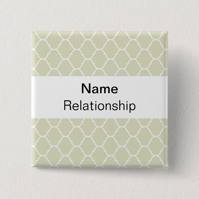 Wedding Badge (sans serif) 2 Inch Square Button (Front)