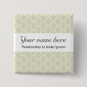 Wedding Badge (serif) 2 Inch Square Button