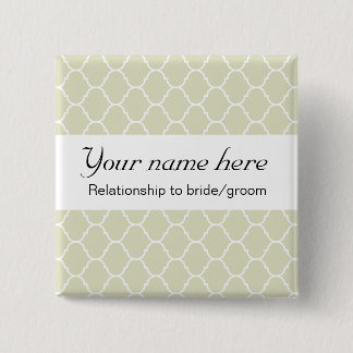 Wedding Badge (serif) 2 Inch Square Button