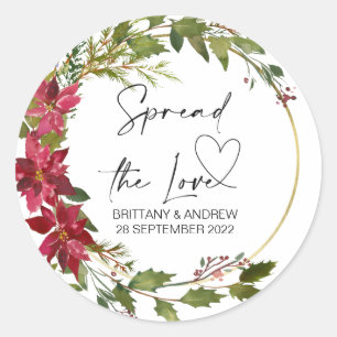 Wedding Bag Favor Spread the Love Jam Christmas Classic Round Sticker