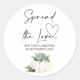 Wedding Bag Favor Spread the Love Jam Thanksgiving Classic Round Sticker