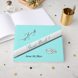 Wedding Bands Aqua Wedding Guest Book