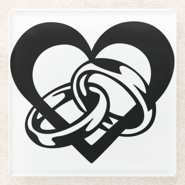"WEDDING BANDS WITH HEART" COASTER (Front)