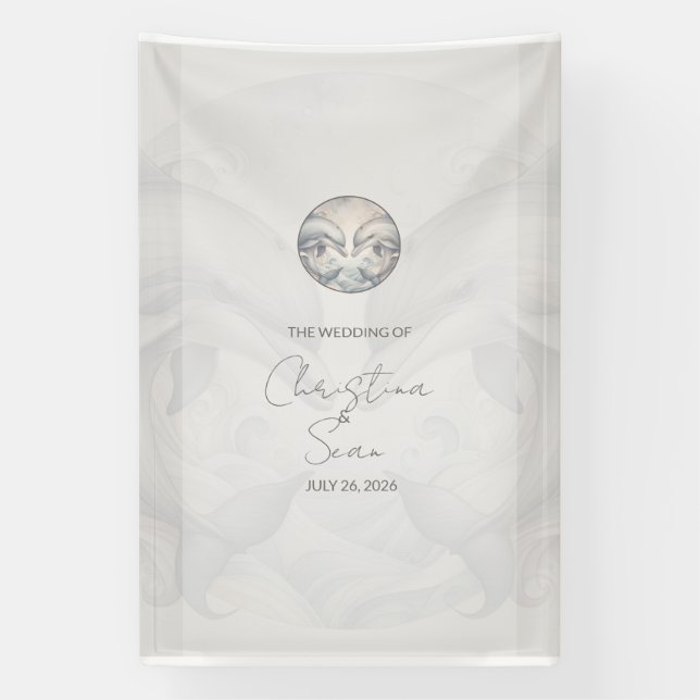 Wedding Banner Custom Dolphin Theme  (Vertical)