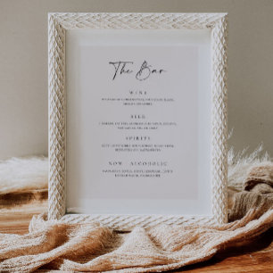 Wedding Bar Menu Drink Sign Reception Decor Poster