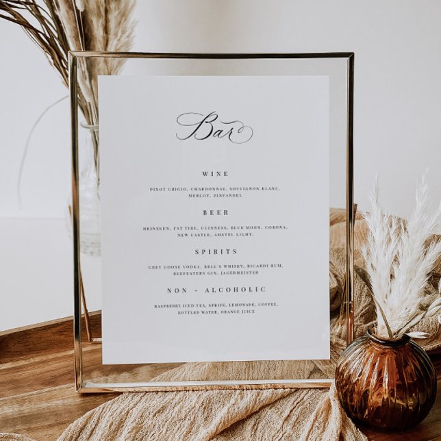 Wedding Bar Menu Drink Sign Reception Poster (Creator Uploaded)