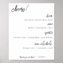 Wedding bar menu - modern elegance (alternative)