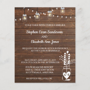 Wedding Barn Mason Jar Classic Wood Rustic Lights 